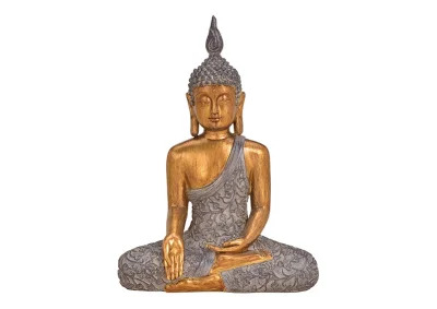 Dekorasjon Buddha gull polyresin (B/H/D) 30x41x15cm , hemmetshjarta.no