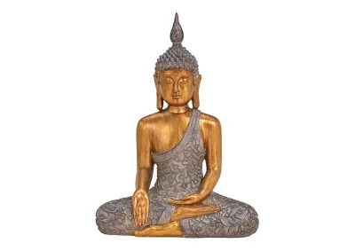 Dekorasjon Buddha gull polyresin (B/H/D) 23x32x12cm , hemmetshjarta.no