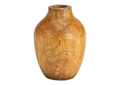 Dekorativ vase av brunt mangotre (B/H/D) 10x15x10cm , hemmetshjarta.no