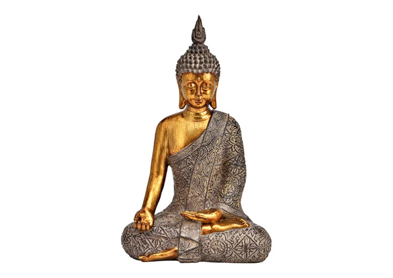 Dekorasjon Buddha gullbrun polyresin (B/H/D) 19x30x11cm , hemmetshjarta.no