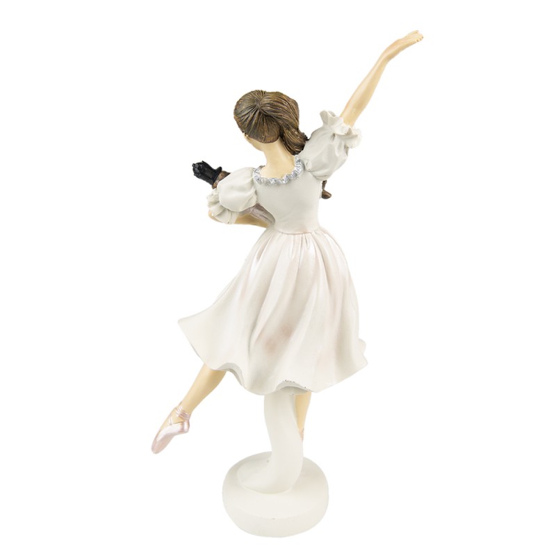 Juledekorasjon Statue Ballerina 25 cm Hvit polyresin , hemmetshjarta.no
