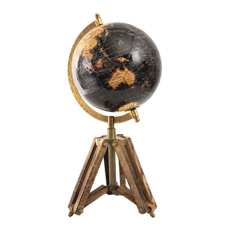 Globus Dekor 18x16x26 cm Sort, Brun Round Globe , hemmetshjarta.no