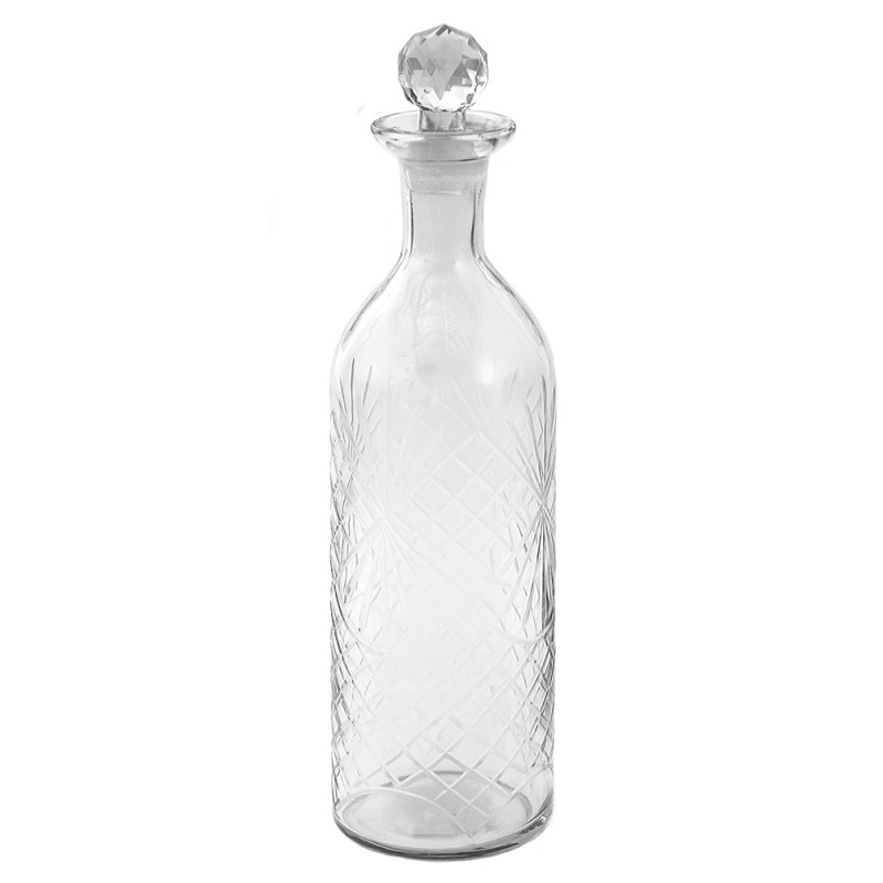 Dekorflaske med propp  10x H 36 cm Gjennomsiktig glass , hemmetshjarta.no