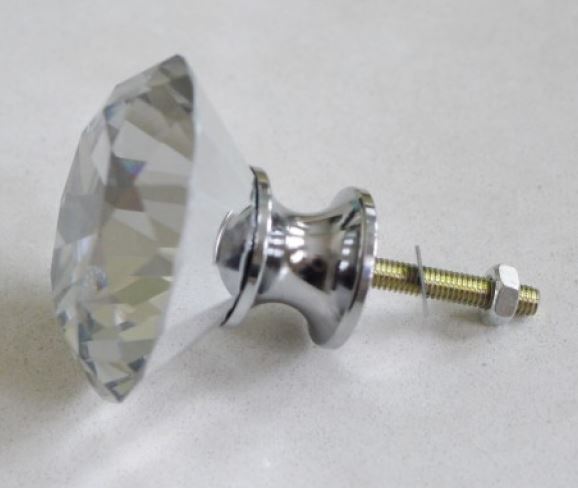 Knopp Diamant med flat topp 6x4 cm - glass , hemmetshjarta.no