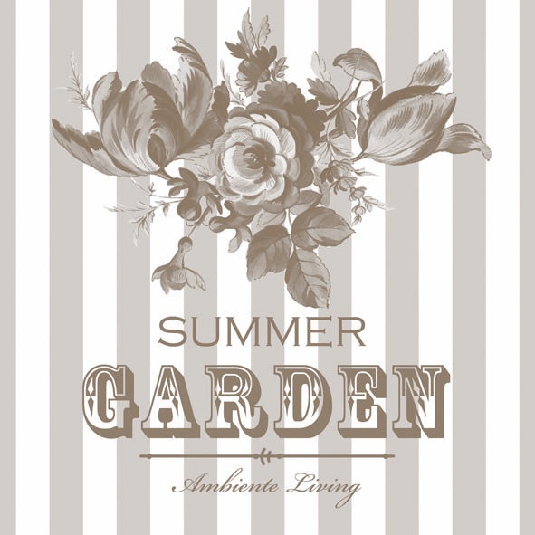 Serviett - Summer garden - beige , hemmetshjarta.no